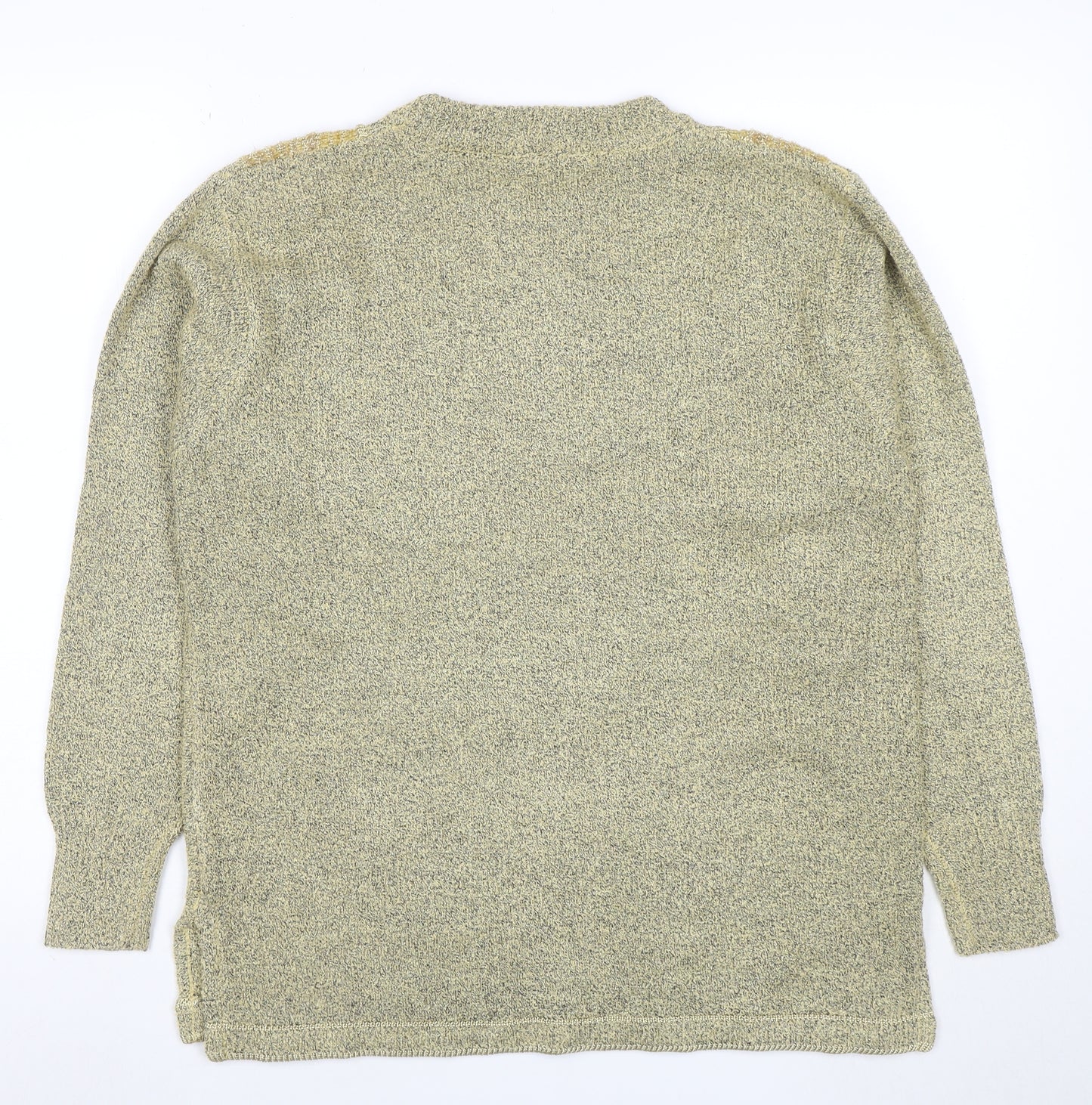 Mode de Paris Women’s Beige Sequin Floral Wool Blend Pullover Jumper M