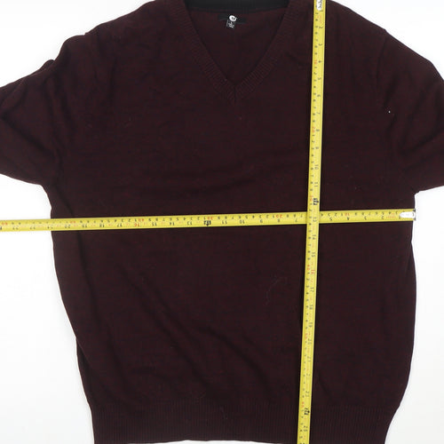 Armani Exchange Men's Brown Cotton V-Neck Jumper Size L