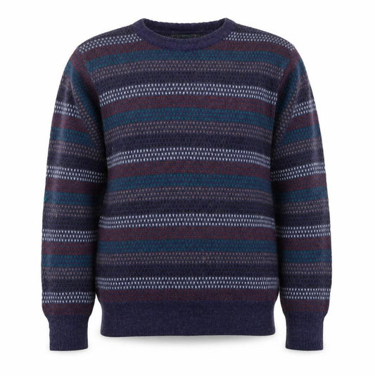 Front view of Knights of Round Table Men's Blue Fair Isle Wool Blend Jumper M