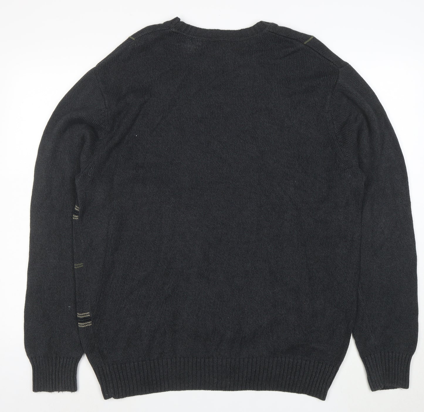 Dockers Men’s Grey Check Cotton Crew Neck Jumper XL