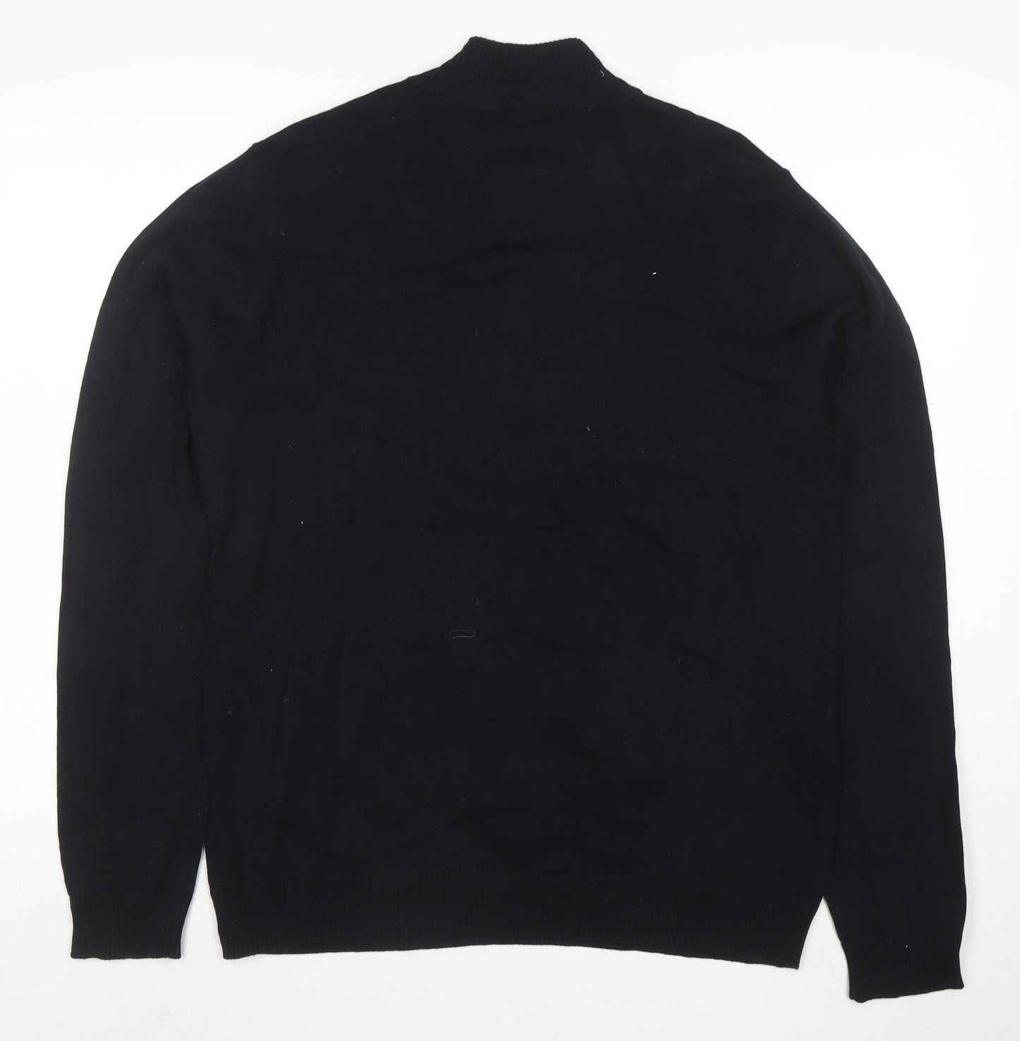 Van Heusen Studio Men's Black Argyle 1/2 Zip Cotton Jumper Size M