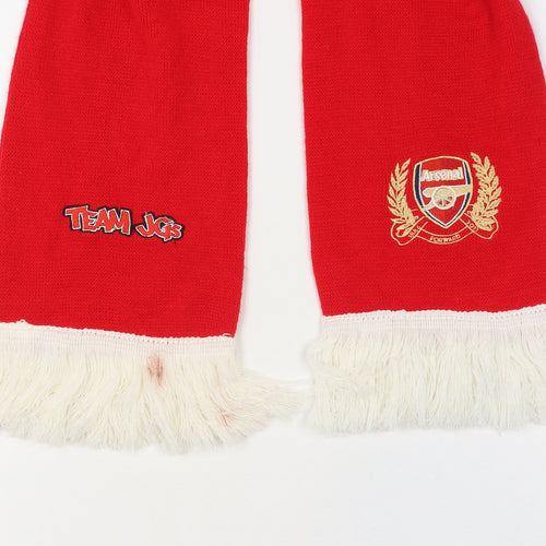 Arsenal Team JG's Red & White Knit Fringe Mens Scarf