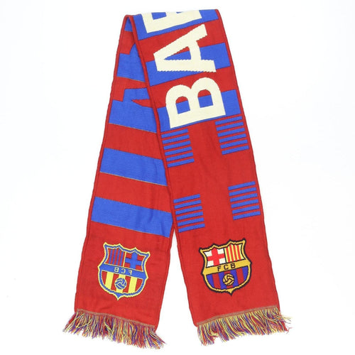 FC Barcelona Men's Red Blue Knit Winter Logo Scarf One Size