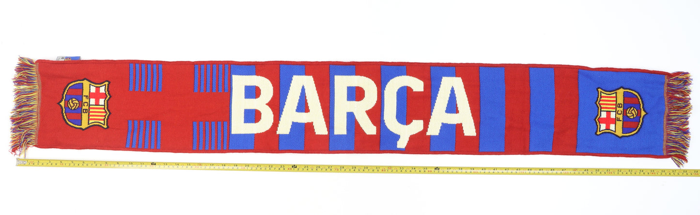 FC Barcelona Men's Red Blue Knit Winter Logo Scarf One Size