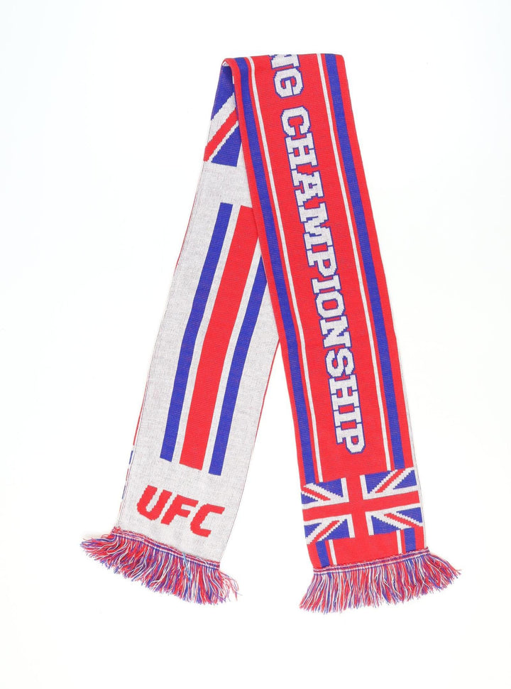 Ruffneck Men’s Red Blue Union Jack Knit Rectangle Scarf 100% Acrylic