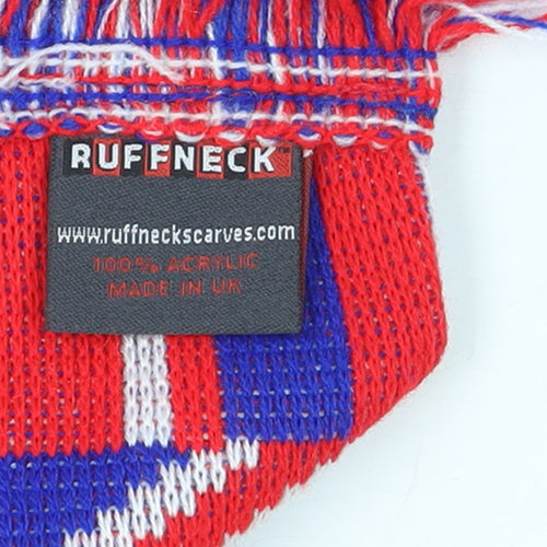 Ruffneck Men’s Red Blue Union Jack Knit Rectangle Scarf 100% Acrylic