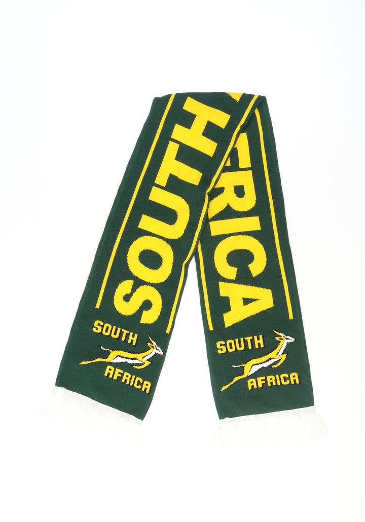 South Africa Green and Yellow Men's Knit Scarf with Tassels