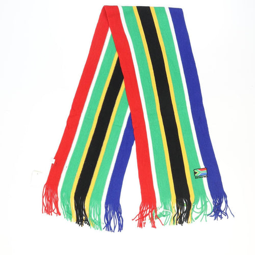 Into Africa Men Multicoloured Knit Scarf with South Africa Flag Fringe Design