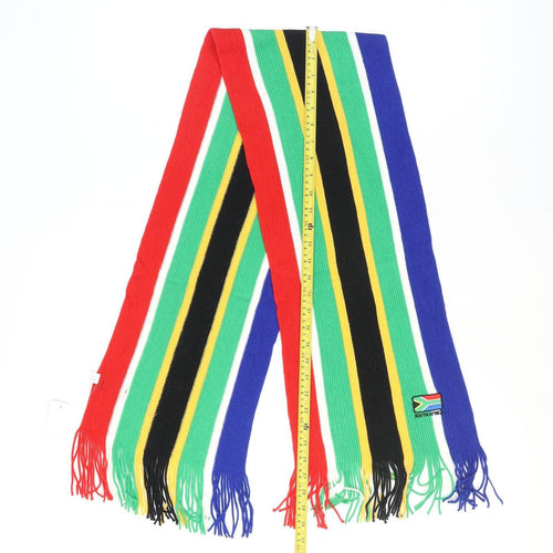 Into Africa Men Multicoloured Knit Scarf with South Africa Flag Fringe Design