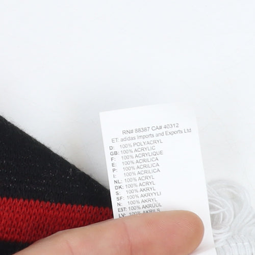 Adidas Men Black Red FC Bayern Munich Scarf One Size Acrylic Fringe Football Fanwear