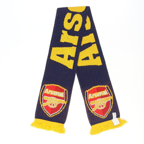 Arsenal Men Navy Yellow Acrylic Knit Football Scarf with Fringe