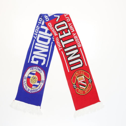 Men's Red Blue Football Knit Scarf United v Reading 2017 Acrylic