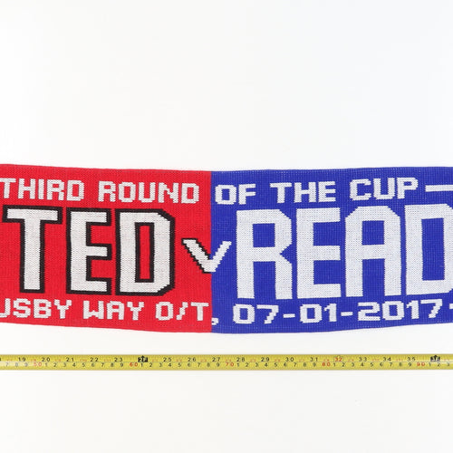 Men's Red Blue Football Knit Scarf United v Reading 2017 Acrylic