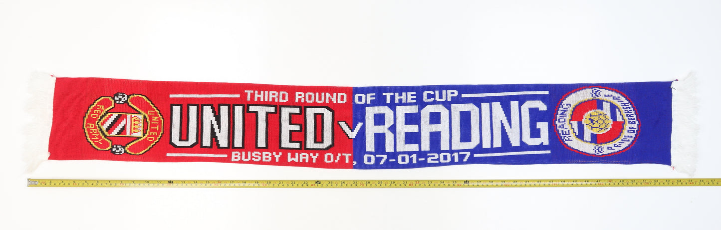 Men's Red Blue Football Knit Scarf United v Reading 2017 Acrylic