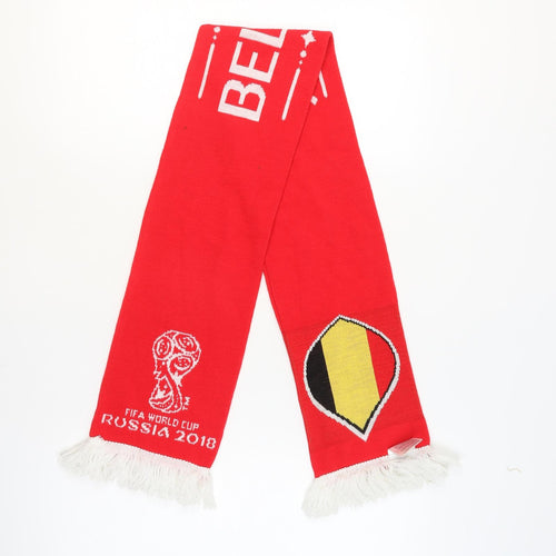 FIFA World Cup Belgium Red Acrylic Men's Rectangle Scarf with Fringe