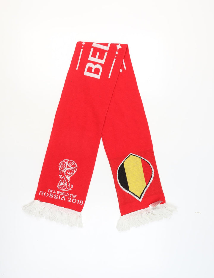 FIFA World Cup Belgium Red Acrylic Men's Rectangle Scarf with Fringe