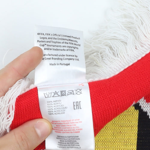 FIFA World Cup Belgium Red Acrylic Men's Rectangle Scarf with Fringe