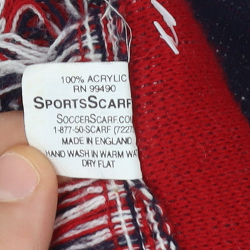 SportsScarf Men Red Blue Acrylic Football US Theme Knit Scarf