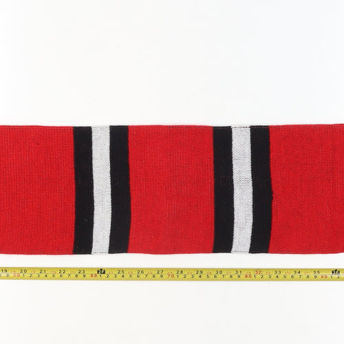 Manchester United Men Red Black Knit Scarf with Fringe - Football Fan Accessory