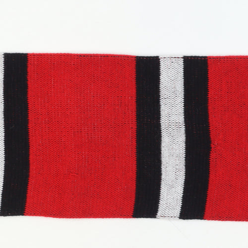Manchester United Men Red Black Knit Scarf with Fringe - Football Fan Accessory