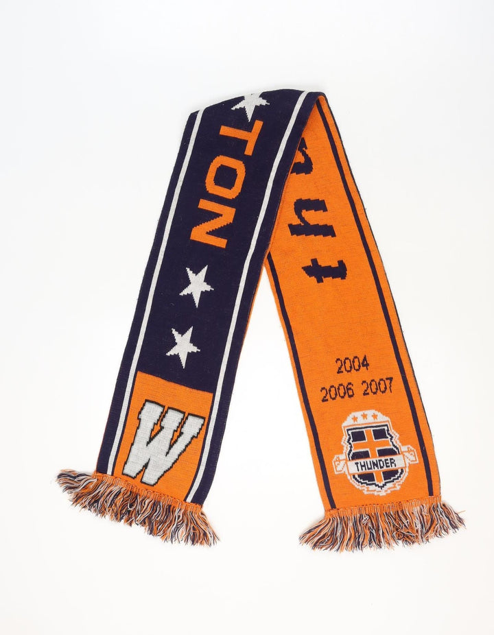 Wheaton Thunder Orange & Navy Men’s Knit Rectangle Scarf with Fringe
