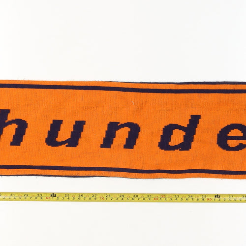Wheaton Thunder Orange & Navy Men’s Knit Rectangle Scarf with Fringe