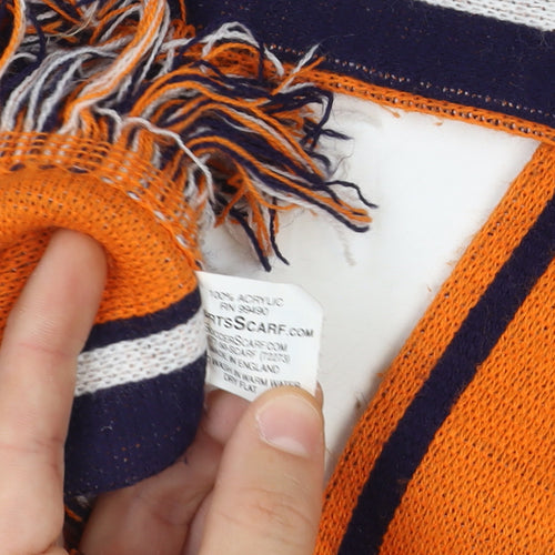 Wheaton Thunder Orange & Navy Men’s Knit Rectangle Scarf with Fringe