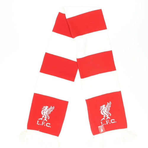 Liverpool FC Men's Red White Striped Knit Scarf One Size