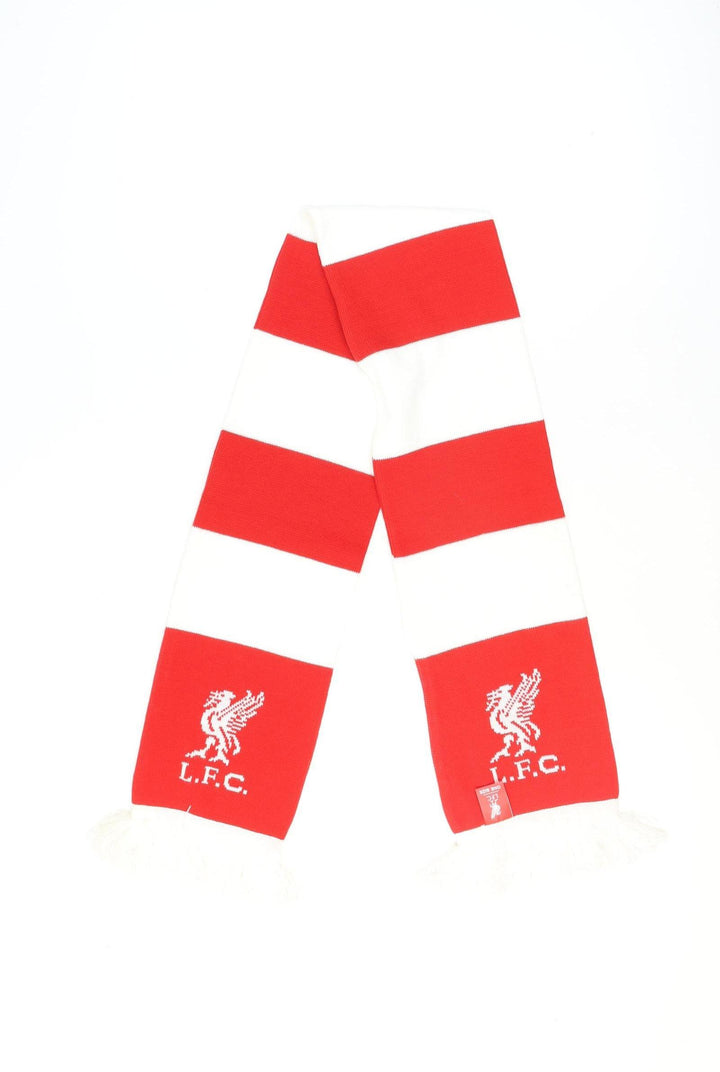 Liverpool FC Men's Red White Striped Knit Scarf One Size