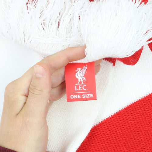 Liverpool FC Men's Red White Striped Knit Scarf One Size