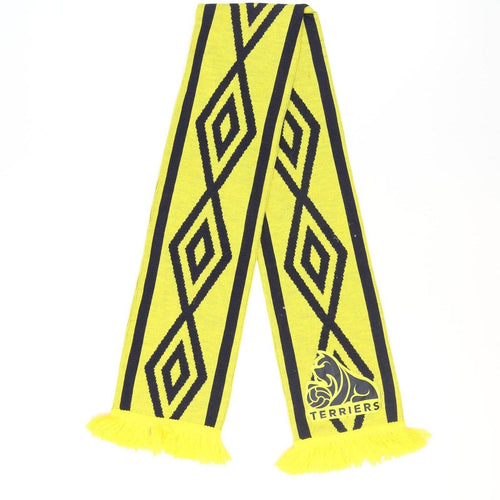 Umbro Men Yellow and Navy Knit Rectangle Scarf Terriers Design