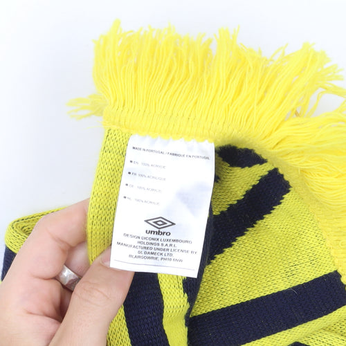Umbro Men Yellow and Navy Knit Rectangle Scarf Terriers Design