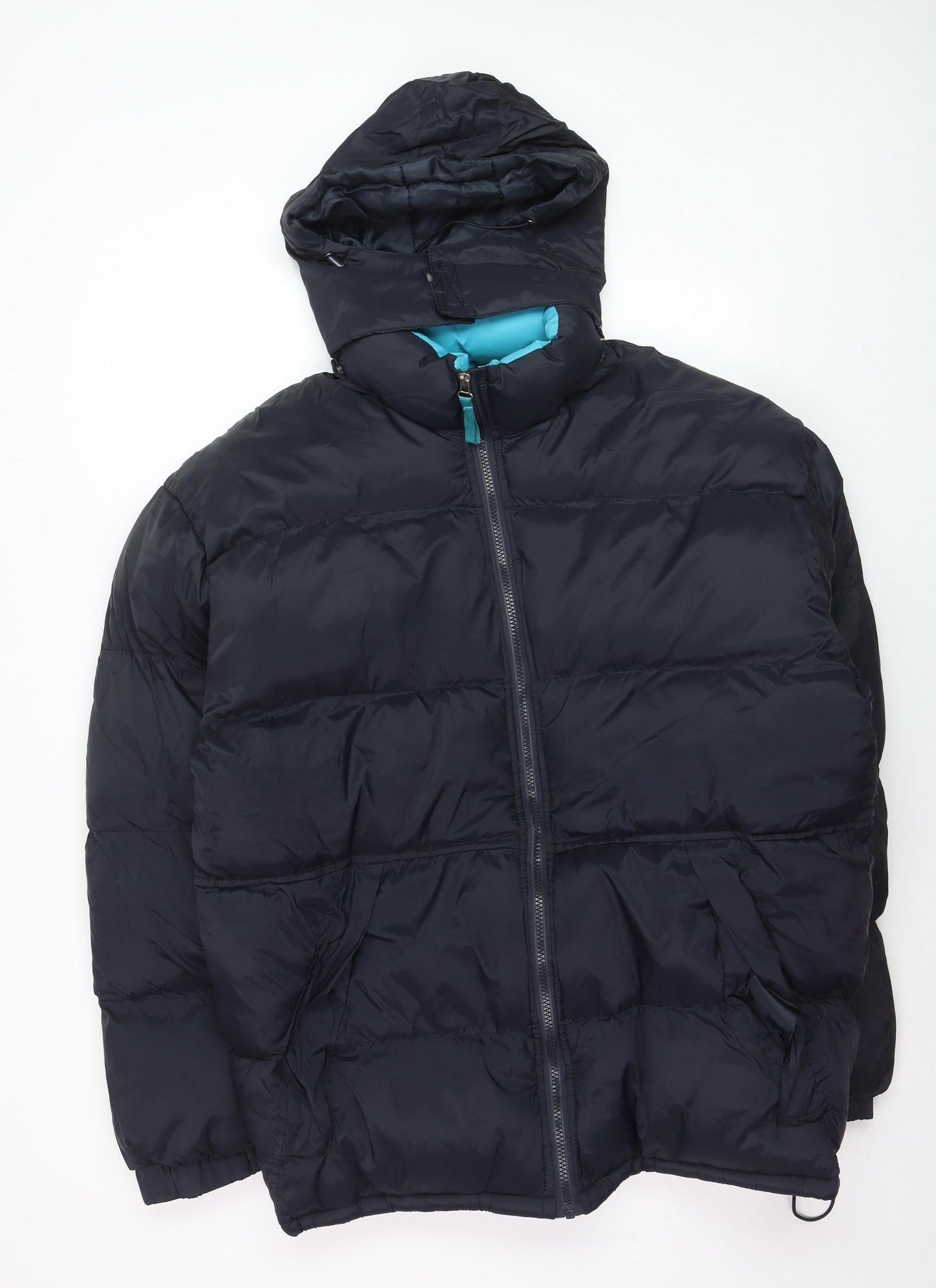Kadite Men's Black XL Puffer Jacket Hooded Full Zip Winter Coat