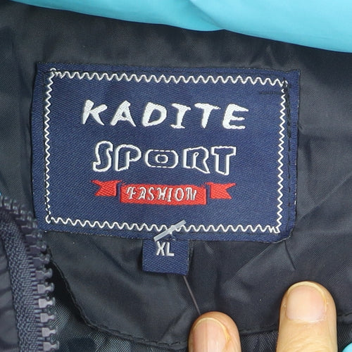 Kadite Men's Black XL Puffer Jacket Hooded Full Zip Winter Coat