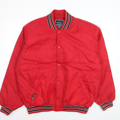 Holloway Mens Red XL Varsity Jacket Nylon Retro Sports Style