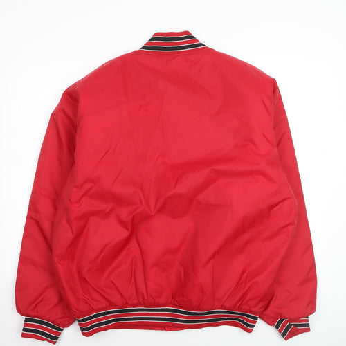 Holloway Mens Red XL Varsity Jacket Nylon Retro Sports Style