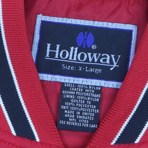 Holloway Mens Red XL Varsity Jacket Nylon Retro Sports Style