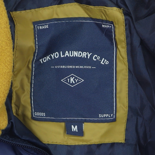 Tokyo Laundry Men’s Blue & Brown Puffer Jacket M Regular Fit