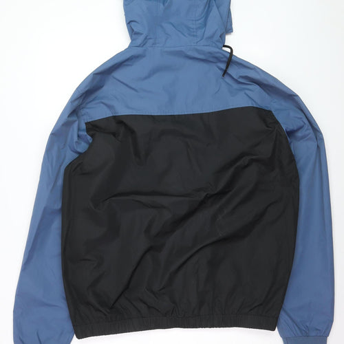 D-Rock Men's Blue Black Hooded Windbreaker Jacket XL