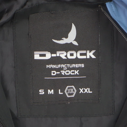 D-Rock Men's Blue Black Hooded Windbreaker Jacket XL