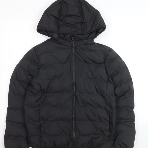 Uniqlo Boys Black 13 Years Hooded Lightweight Puffer Jacket
