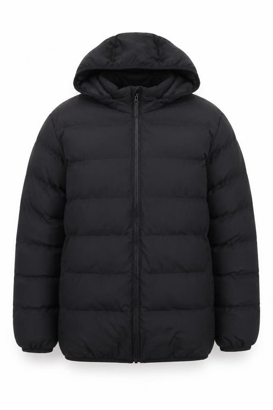 Uniqlo Boys Black 13 Years Hooded Lightweight Puffer Jacket
