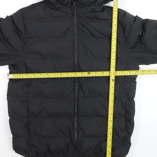 Uniqlo Boys Black 13 Years Hooded Lightweight Puffer Jacket