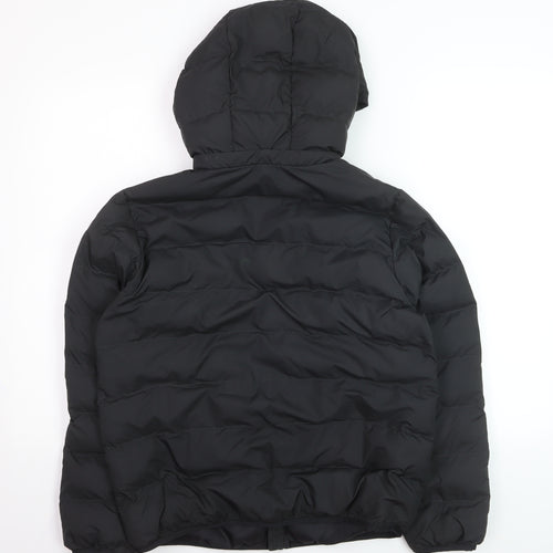 Uniqlo Boys Black 13 Years Hooded Lightweight Puffer Jacket