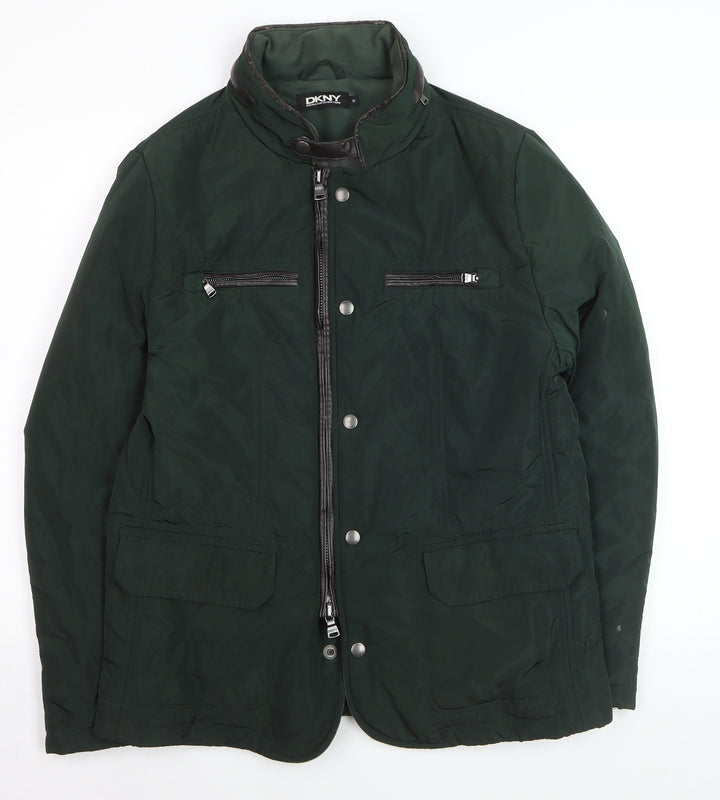 DKNY Men's Green Medium Thermo Regulated Motorcycle Jacket