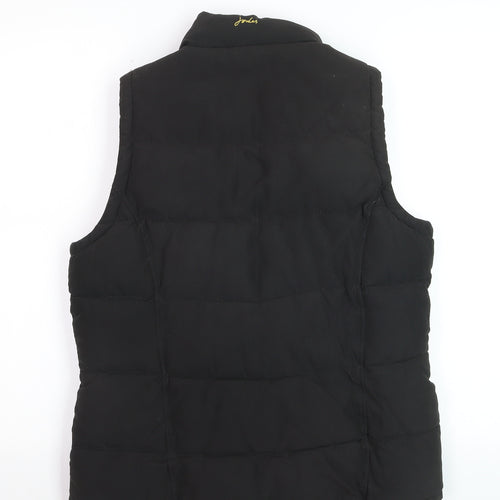 Joules Womens Black Padded Waistcoat Size 12 Sleeveless Puffer Gilet