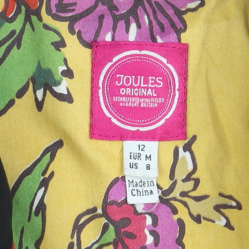 Joules Womens Black Padded Waistcoat Size 12 Sleeveless Puffer Gilet