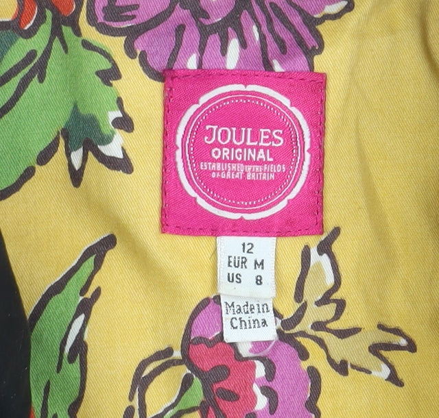 Joules Womens Black Padded Waistcoat Size 12 Sleeveless Puffer Gilet