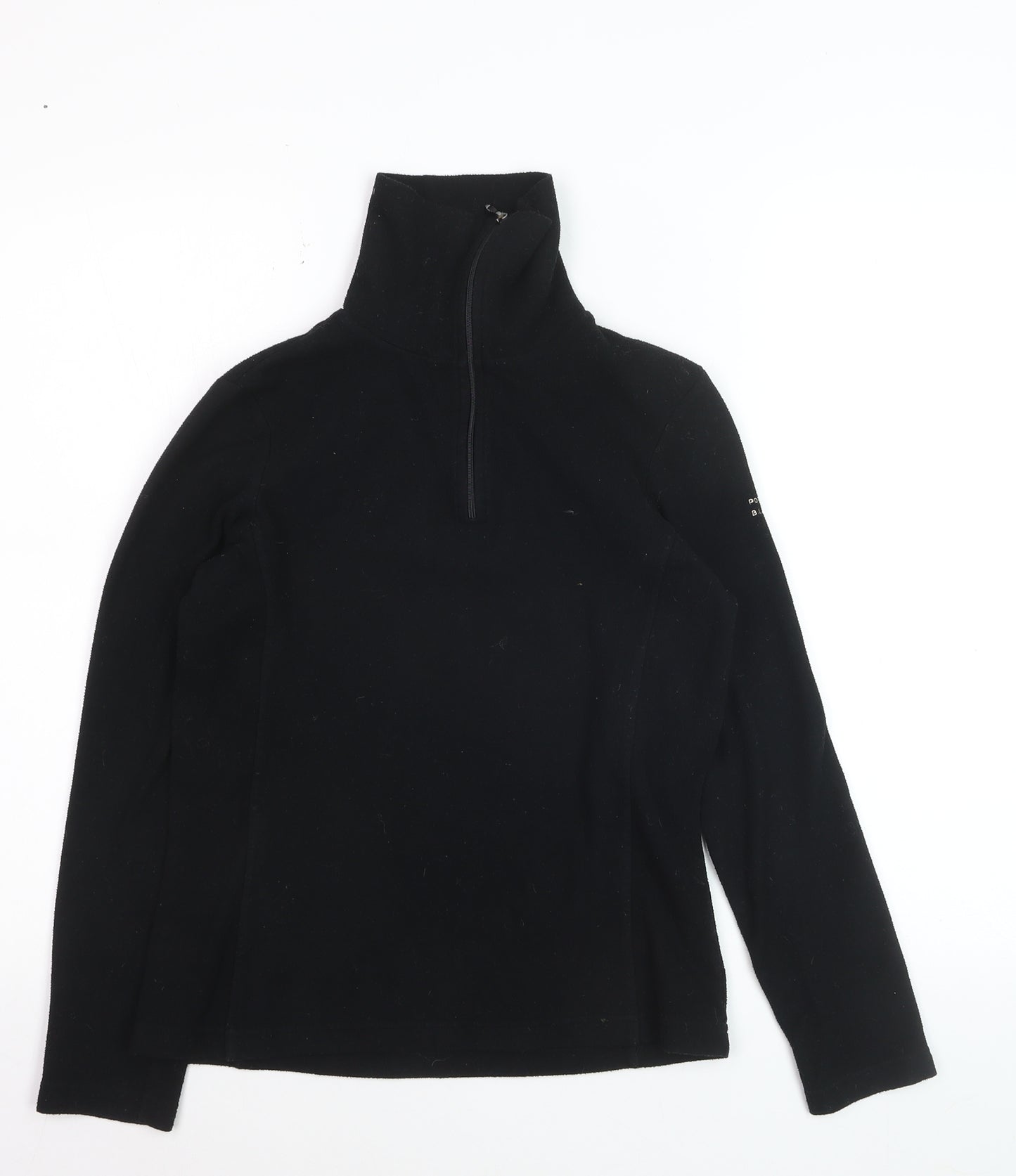 Poivre Blanc Women's Black Fleece Half Zip Pullover Sweatshirt M