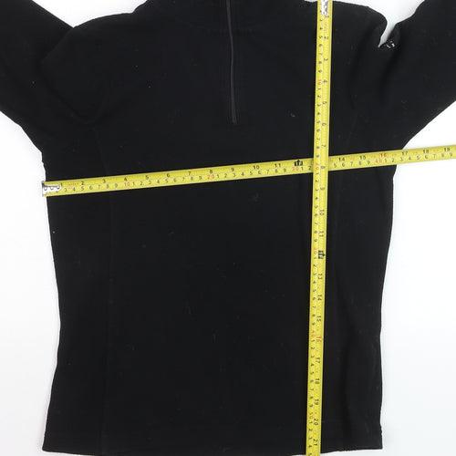 Poivre Blanc Women's Black Fleece Half Zip Pullover Sweatshirt M